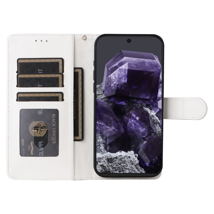 For Google Pixel 9 Diamond Lattice Leather Flip Phone Case(White) by buy2fix