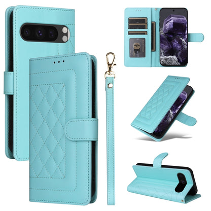 For Google Pixel 9 Diamond Lattice Leather Flip Phone Case(Mint Green) by buy2fix