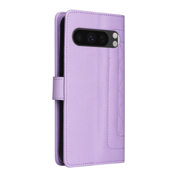 For Google Pixel 9 Diamond Lattice Leather Flip Phone Case(Light Purple) by buy2fix