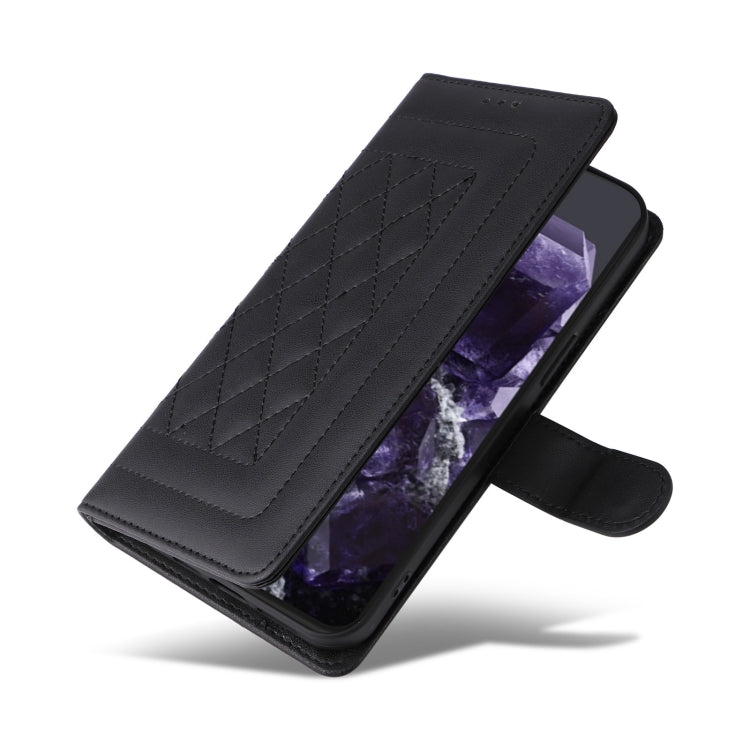 For Google Pixel 9 Diamond Lattice Leather Flip Phone Case(Black) by buy2fix