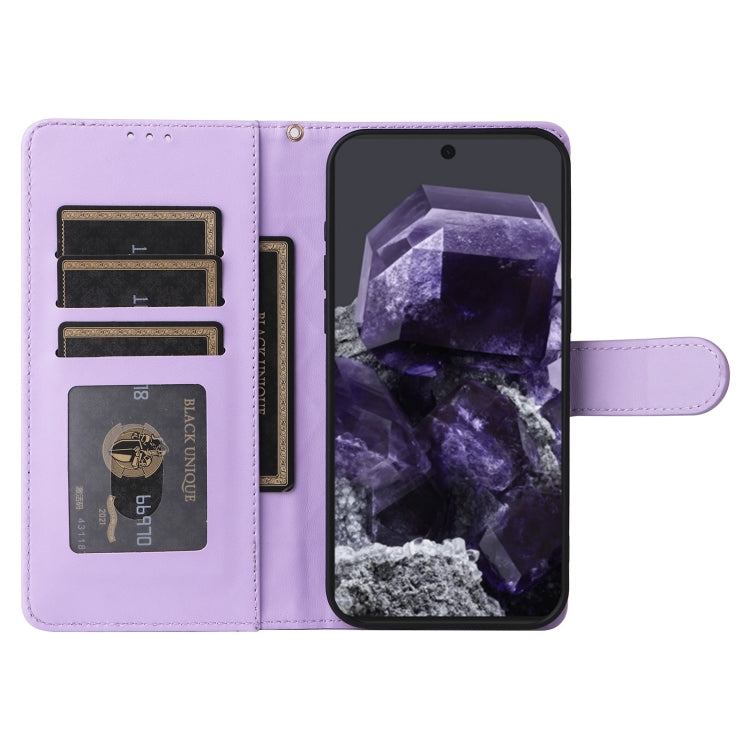 For Google Pixel 9 Pro Diamond Lattice Leather Flip Phone Case(Light Purple) by buy2fix