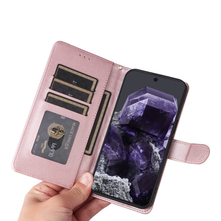 For Google Pixel 9 Pro Diamond Lattice Leather Flip Phone Case(Rose Gold) by buy2fix