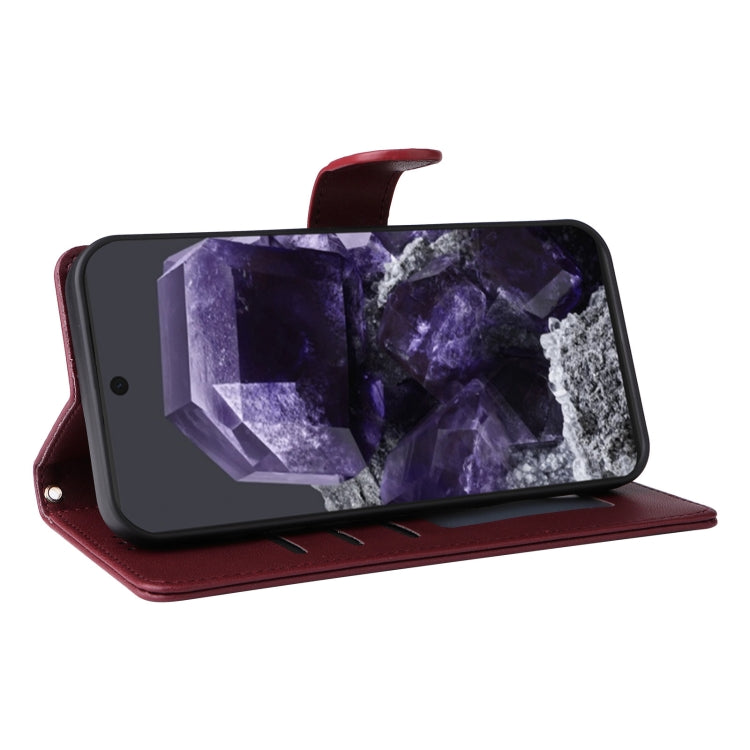 For Google Pixel 9 Pro Diamond Lattice Leather Flip Phone Case(Wine Red) by buy2fix