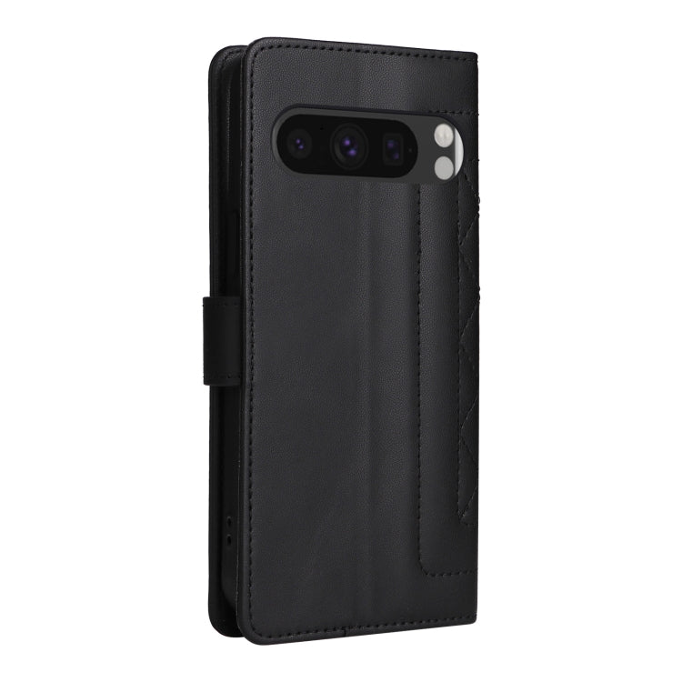 For Google Pixel 9 Pro Diamond Lattice Leather Flip Phone Case(Black) by buy2fix
