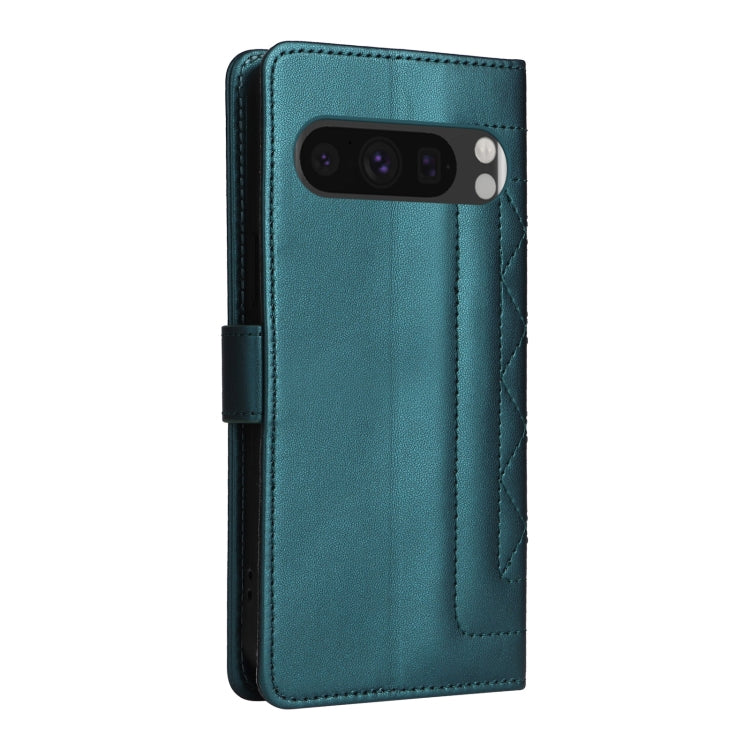 For Google Pixel 9 Pro Diamond Lattice Leather Flip Phone Case(Green) by buy2fix