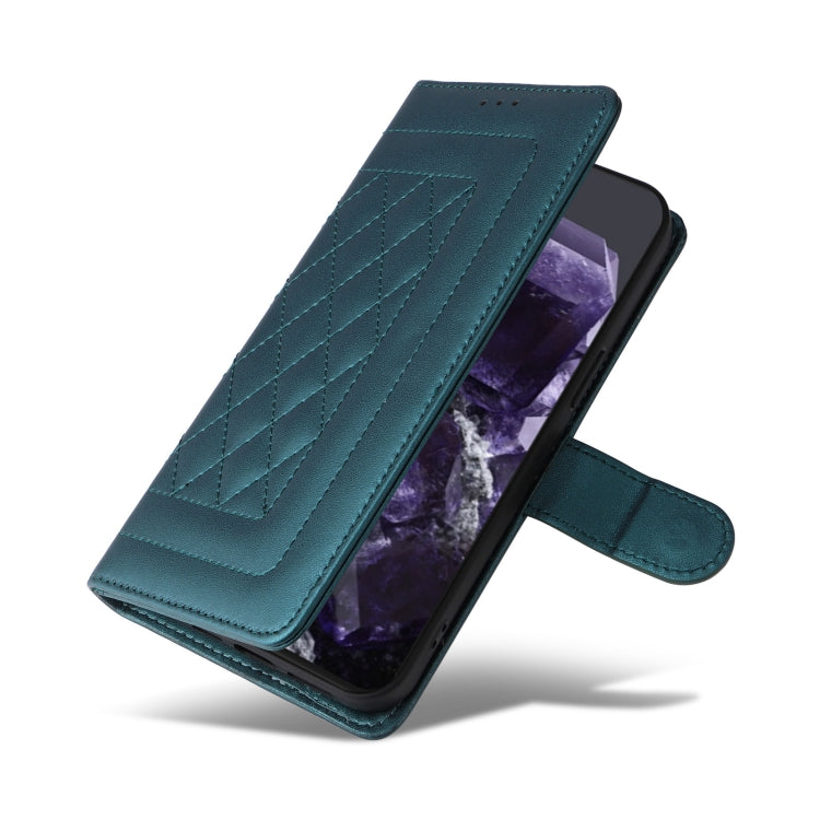 For Google Pixel 9 Pro Diamond Lattice Leather Flip Phone Case(Green) by buy2fix