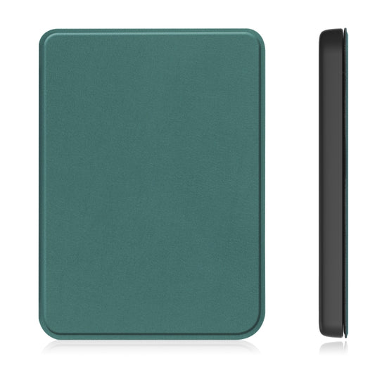 For KOBO Clara Colour 2024 / BW Solid Color Voltage Caster TPU Leather Smart Tablet Case(Dark Green) by buy2fix