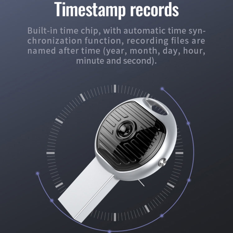 JNN S13 Zinc Alloy U-disk Voice Recorder, Memory:4GB(Silver) by JNN