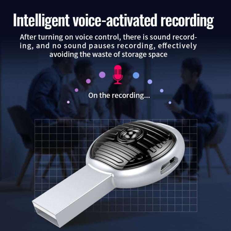 JNN S13 Zinc Alloy U-disk Voice Recorder, Memory:32GB(Silver) by JNN