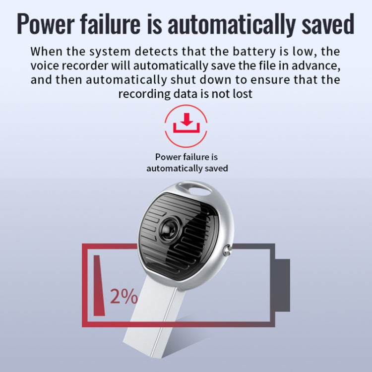 JNN S13 Zinc Alloy U-disk Voice Recorder, Memory:32GB(Silver) by JNN