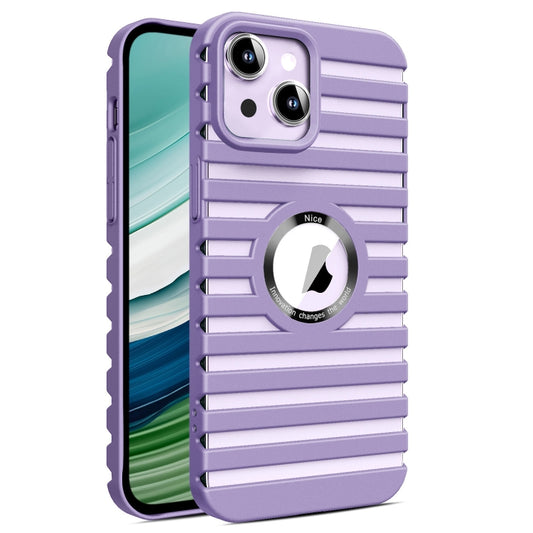 For iPhone 14 Hollow Heat Dissipation MagSafe Magnetic PC Phone Case(Purple) by buy2fix