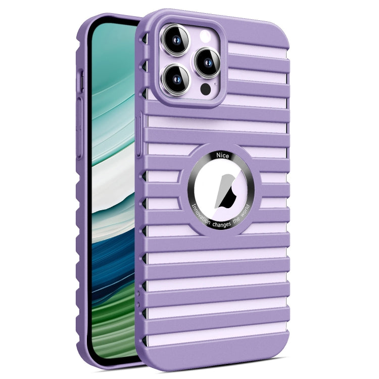 For iPhone 12 Pro Max Hollow Heat Dissipation MagSafe Magnetic PC Phone Case(Purple) by buy2fix