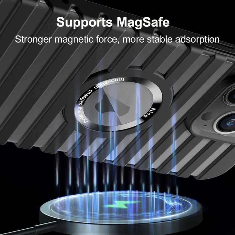 For iPhone 13 Hollow Heat Dissipation MagSafe Magnetic PC Phone Case(Black) by buy2fix