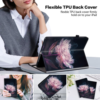 For iPad Pro 12.9 2022 / 2021 / 2020 Crystal Texture Painted Leather Smart Tablet Case(Purple Peony) - iPad Pro 12.9 (2022/2021) Cases by buy2fix | Online Shopping UK | buy2fix