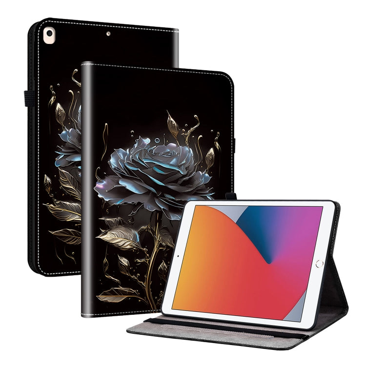 For iPad 10.2 2021 / Air 10.5 Crystal Texture Painted Leather Smart Tablet Case(Black Rose) - iPad 10.2 Cases by buy2fix | Online Shopping UK | buy2fix