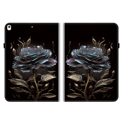 For iPad 10.2 2021 / Air 10.5 Crystal Texture Painted Leather Smart Tablet Case(Black Rose) - iPad 10.2 Cases by buy2fix | Online Shopping UK | buy2fix