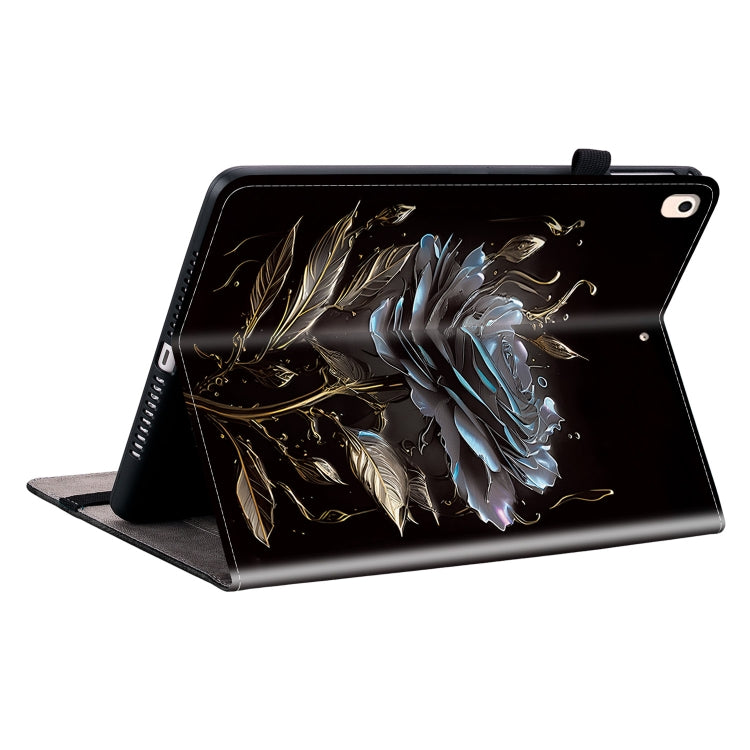 For iPad 10.2 2021 / Air 10.5 Crystal Texture Painted Leather Smart Tablet Case(Black Rose) - iPad 10.2 Cases by buy2fix | Online Shopping UK | buy2fix