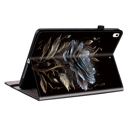 For iPad 10.2 2021 / Air 10.5 Crystal Texture Painted Leather Smart Tablet Case(Black Rose) - iPad 10.2 Cases by buy2fix | Online Shopping UK | buy2fix