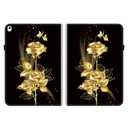For iPad Air / Air 2 / 9.7 2017 / 2018 Crystal Texture Painted Leather Smart Tablet Case(Gold Butterfly Rose) - iPad 9.7 (2018) & (2017) Cases by buy2fix | Online Shopping UK | buy2fix