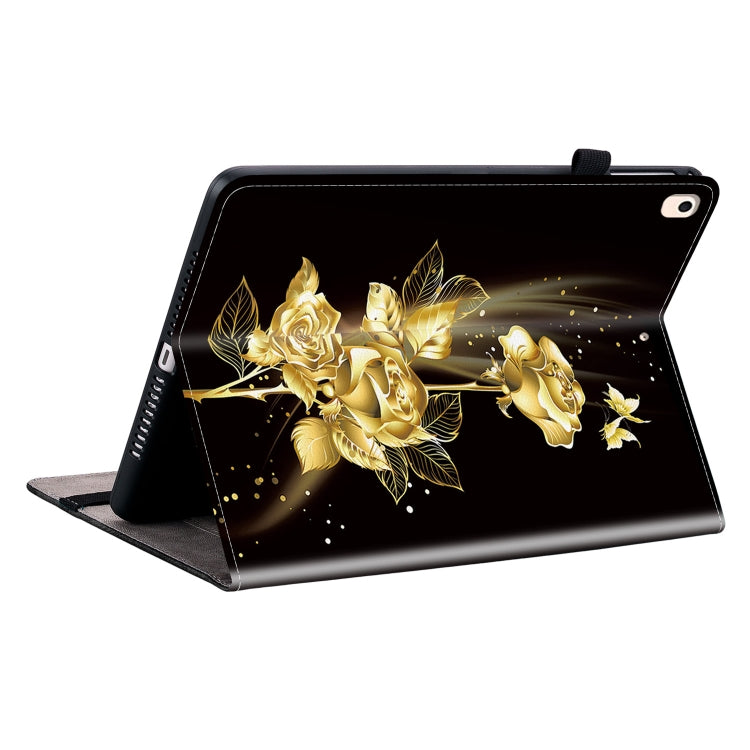 For iPad Air / Air 2 / 9.7 2017 / 2018 Crystal Texture Painted Leather Smart Tablet Case(Gold Butterfly Rose) - iPad 9.7 (2018) & (2017) Cases by buy2fix | Online Shopping UK | buy2fix