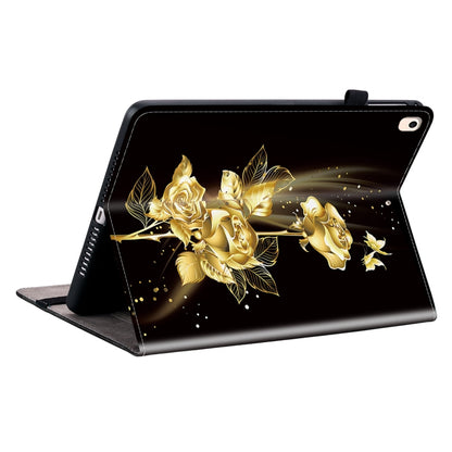 For iPad Air / Air 2 / 9.7 2017 / 2018 Crystal Texture Painted Leather Smart Tablet Case(Gold Butterfly Rose) - iPad 9.7 (2018) & (2017) Cases by buy2fix | Online Shopping UK | buy2fix