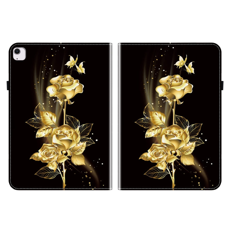 For iPad Air 13 2025 / 2024 Crystal Texture Painted Leather Smart Tablet Case(Gold Butterfly Rose) - iPad Air 13 2025 / 2024 Cases by buy2fix | Online Shopping UK | buy2fix