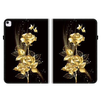 For iPad Air 13 2025 / 2024 Crystal Texture Painted Leather Smart Tablet Case(Gold Butterfly Rose) - iPad Air 13 2025 / 2024 Cases by buy2fix | Online Shopping UK | buy2fix
