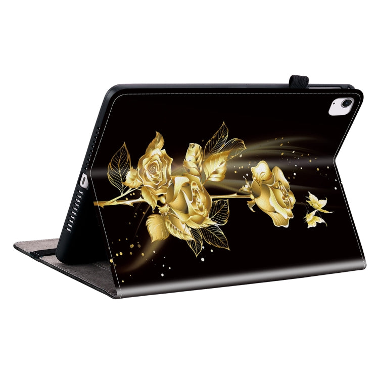 For iPad Air 13 2025 / 2024 Crystal Texture Painted Leather Smart Tablet Case(Gold Butterfly Rose) - iPad Air 13 2025 / 2024 Cases by buy2fix | Online Shopping UK | buy2fix