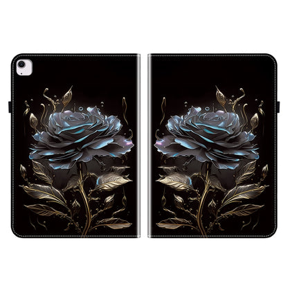 For iPad Air 13 2024 Crystal Texture Painted Leather Smart Tablet Case(Black Rose) - iPad Air 13 2024 Cases by buy2fix | Online Shopping UK | buy2fix