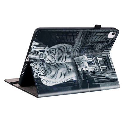For iPad Air 11 2025 / 2024 Crystal Texture Painted Leather Smart Tablet Case(Cat Reflection Tiger) - iPad Air 11 2025 / 2024 Cases by buy2fix | Online Shopping UK | buy2fix