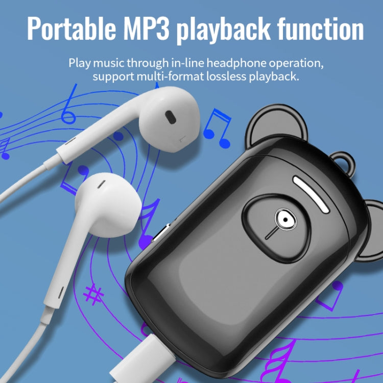 JNN Q6 Bear Smart Noise Cancelling Voice Recorder, Memory:32GB(Black) by JNN