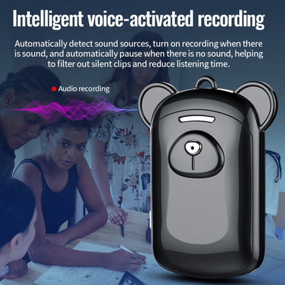 JNN Q6 Bear Smart Noise Cancelling Voice Recorder, Memory:32GB(Black) by JNN