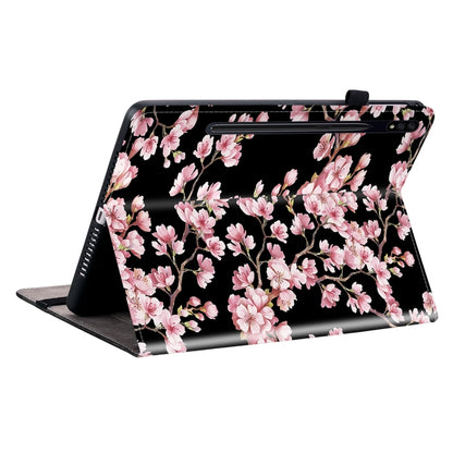For Samsung Galaxy Tab S7 FE/S8+/S7+ Crystal Texture Painted Leather Tablet Case(Plum Bossom) - Galaxy Tab S8+ Cases by buy2fix | Online Shopping UK | buy2fix