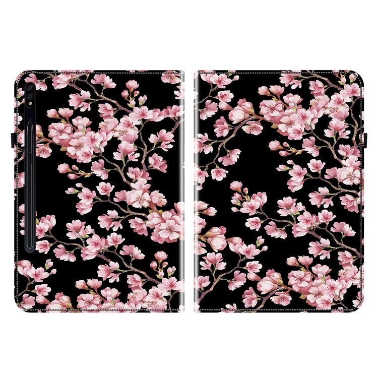For Samsung Galaxy Tab S7 / S8 Crystal Texture Painted Leather Tablet Case(Plum Bossom) - Galaxy Tab S8 Cases by buy2fix | Online Shopping UK | buy2fix