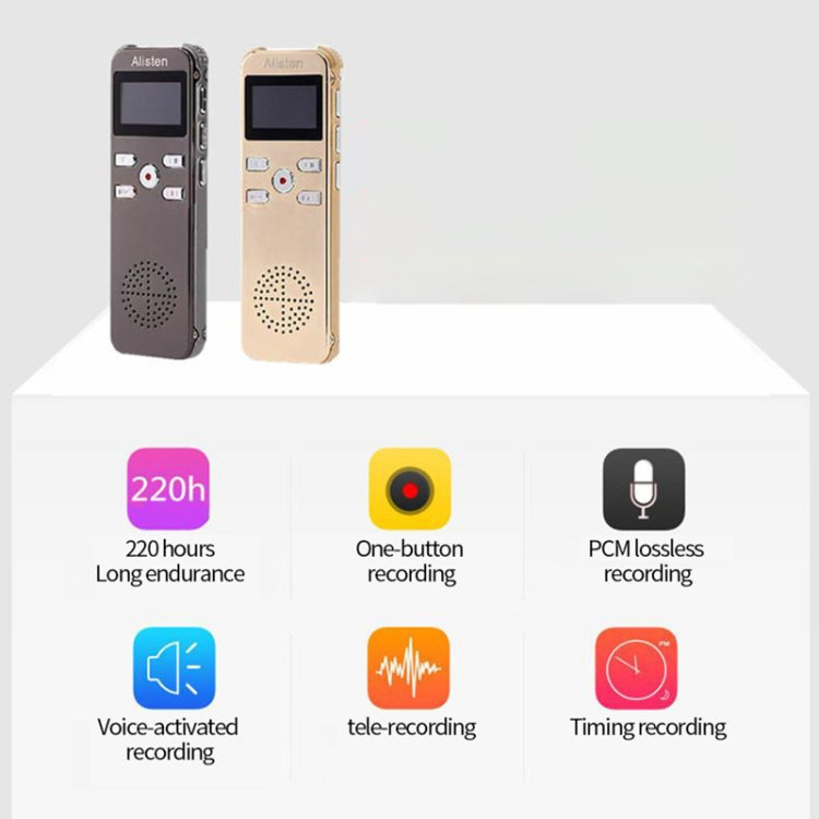 JNN X26 Mini Portable Voice Recorder with OLED Screen, Memory:16GB(Metal Gray) by JNN