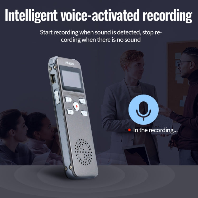 JNN X26 Mini Portable Voice Recorder with OLED Screen, Memory:16GB(Metal Gray) by JNN