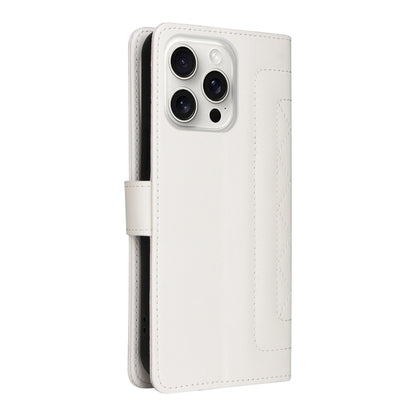 For iPhone 16 Pro Max Diamond Lattice Leather Flip Phone Case(White) by buy2fix