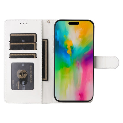 For iPhone 16 Pro Max Diamond Lattice Leather Flip Phone Case(White) by buy2fix