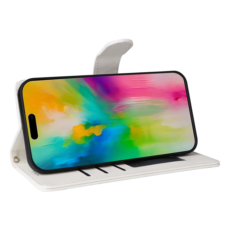 For iPhone 16 Pro Max Diamond Lattice Leather Flip Phone Case(White) by buy2fix