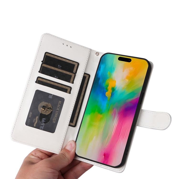 For iPhone 16 Pro Max Diamond Lattice Leather Flip Phone Case(White) by buy2fix