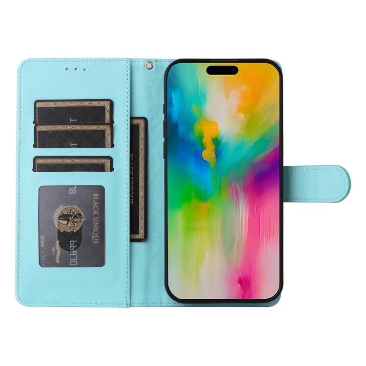 For iPhone 16 Pro Max Diamond Lattice Leather Flip Phone Case(Mint Green) by buy2fix