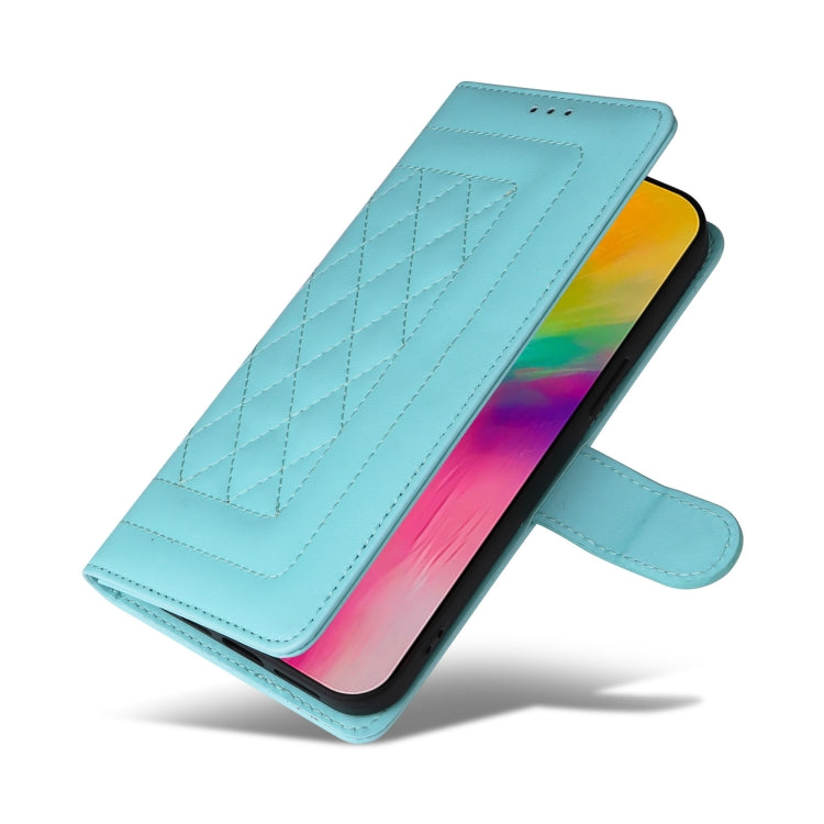 For iPhone 16 Pro Max Diamond Lattice Leather Flip Phone Case(Mint Green) by buy2fix