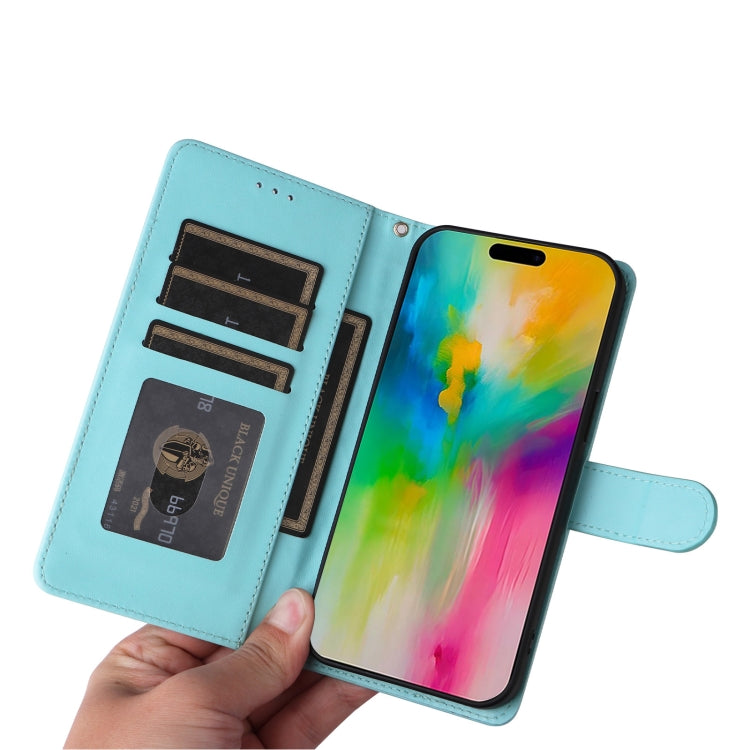 For iPhone 16 Pro Max Diamond Lattice Leather Flip Phone Case(Mint Green) by buy2fix