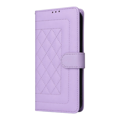 For iPhone 16 Pro Max Diamond Lattice Leather Flip Phone Case(Light Purple) by buy2fix