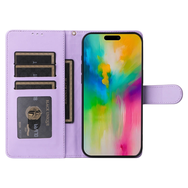 For iPhone 16 Pro Max Diamond Lattice Leather Flip Phone Case(Light Purple) by buy2fix