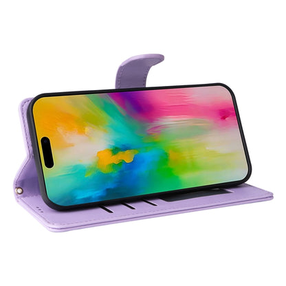 For iPhone 16 Pro Max Diamond Lattice Leather Flip Phone Case(Light Purple) by buy2fix