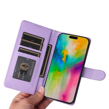 For iPhone 16 Pro Max Diamond Lattice Leather Flip Phone Case(Light Purple) by buy2fix