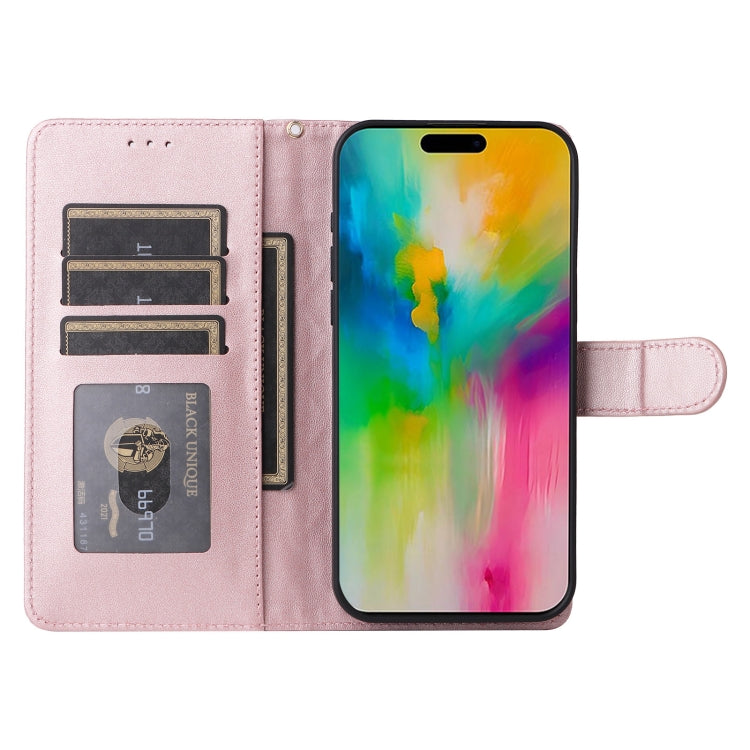 For iPhone 16 Pro Max Diamond Lattice Leather Flip Phone Case(Rose Gold) by buy2fix