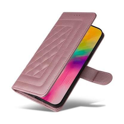 For iPhone 16 Pro Max Diamond Lattice Leather Flip Phone Case(Rose Gold) by buy2fix