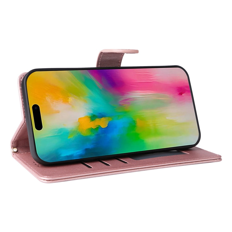 For iPhone 16 Pro Max Diamond Lattice Leather Flip Phone Case(Rose Gold) by buy2fix